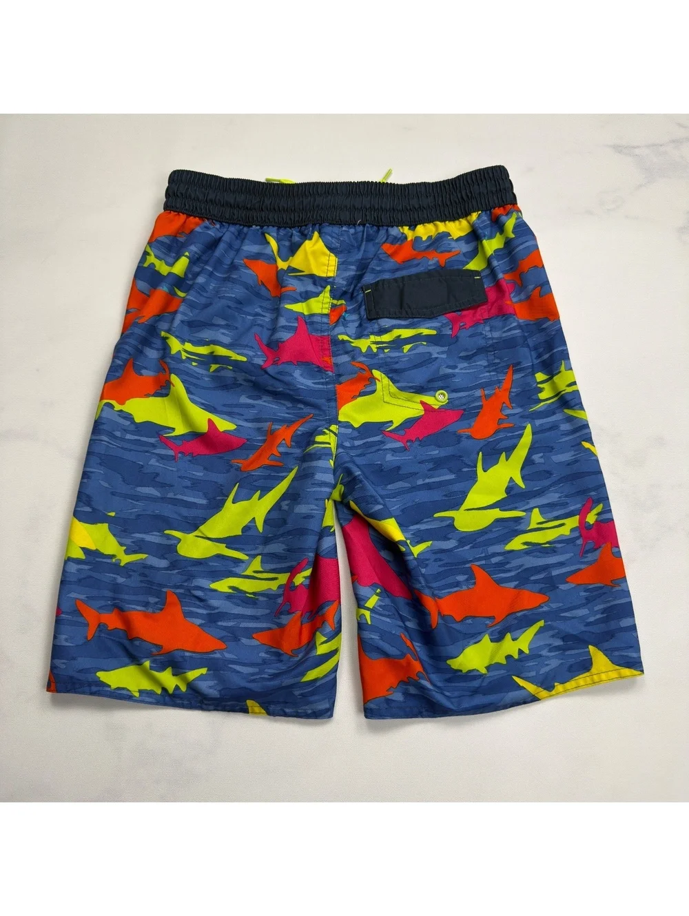 Laguna Swim Trunks Shark Print Elastic Waist - Boys Large